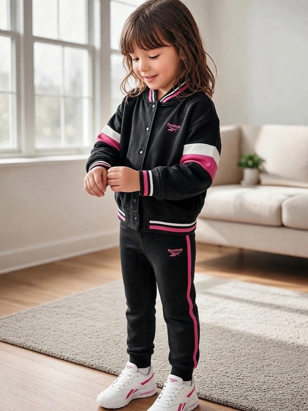 Reebok Girls 4-5Y Black & Pink Matching Set